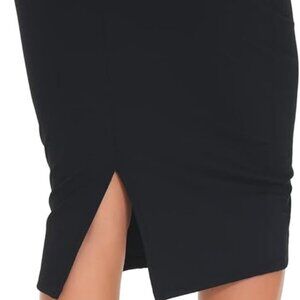 Women's High Waist Tummy Control Pencil Skirts Stretchy Bodycon Midi Skirt Below